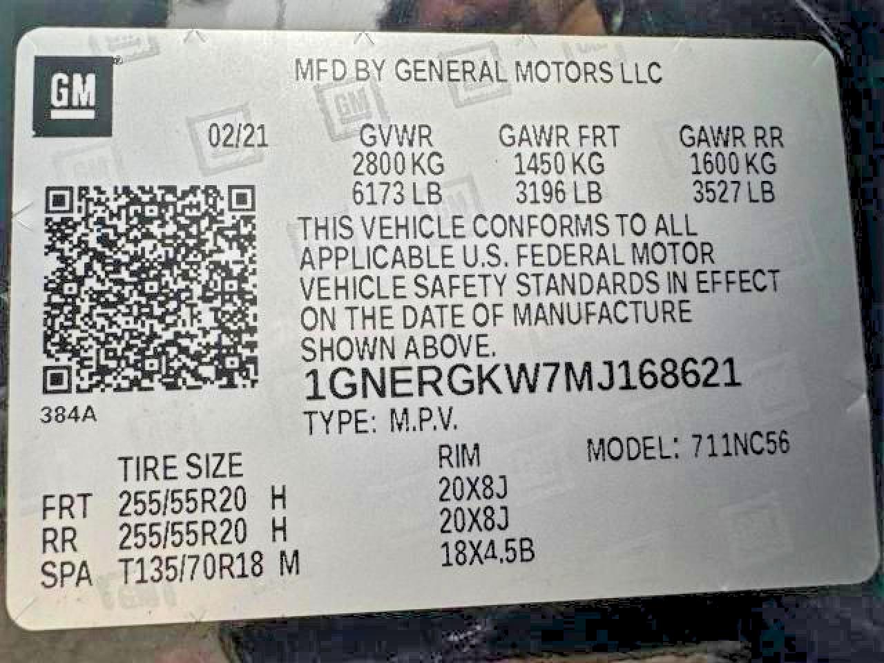 2021 CHEVROLET TRAVERSE