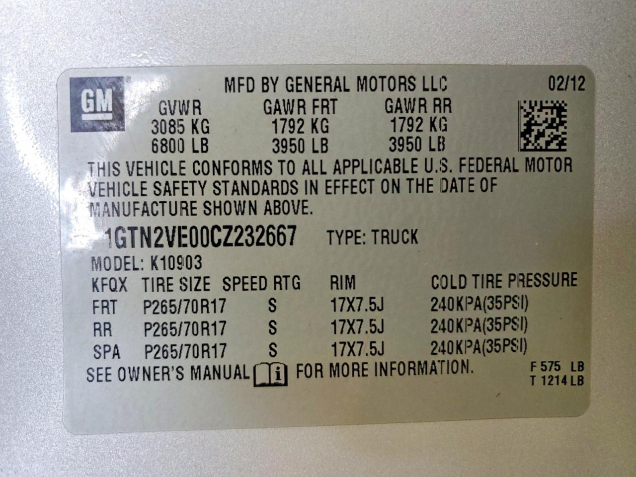 2012 GMC SIERRA