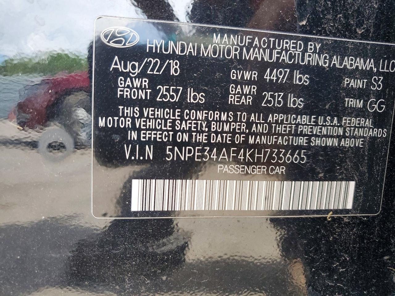 2019 HYUNDAI SONATA