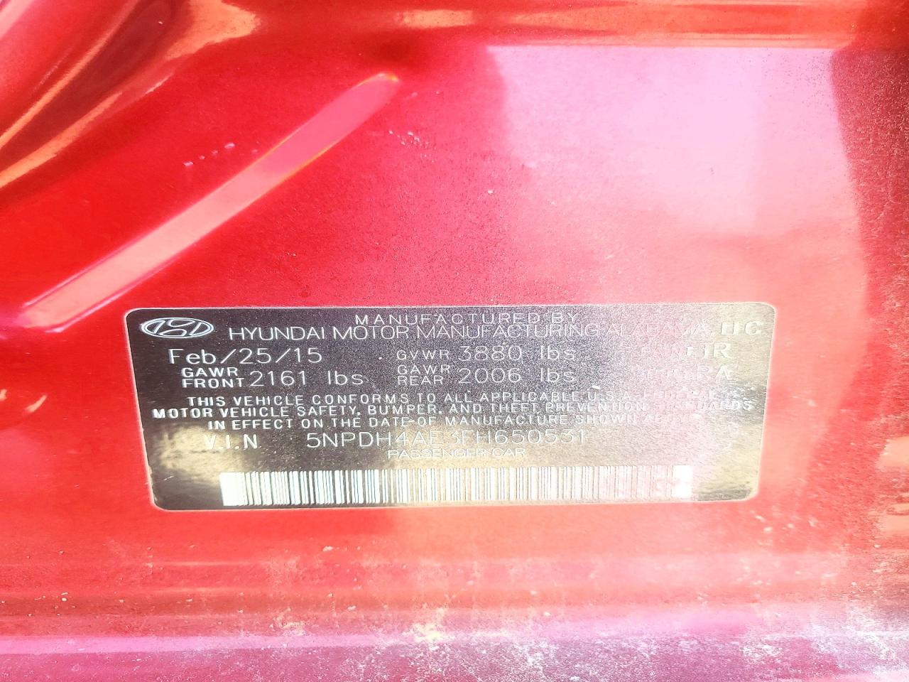 2015 HYUNDAI ELANTRA
