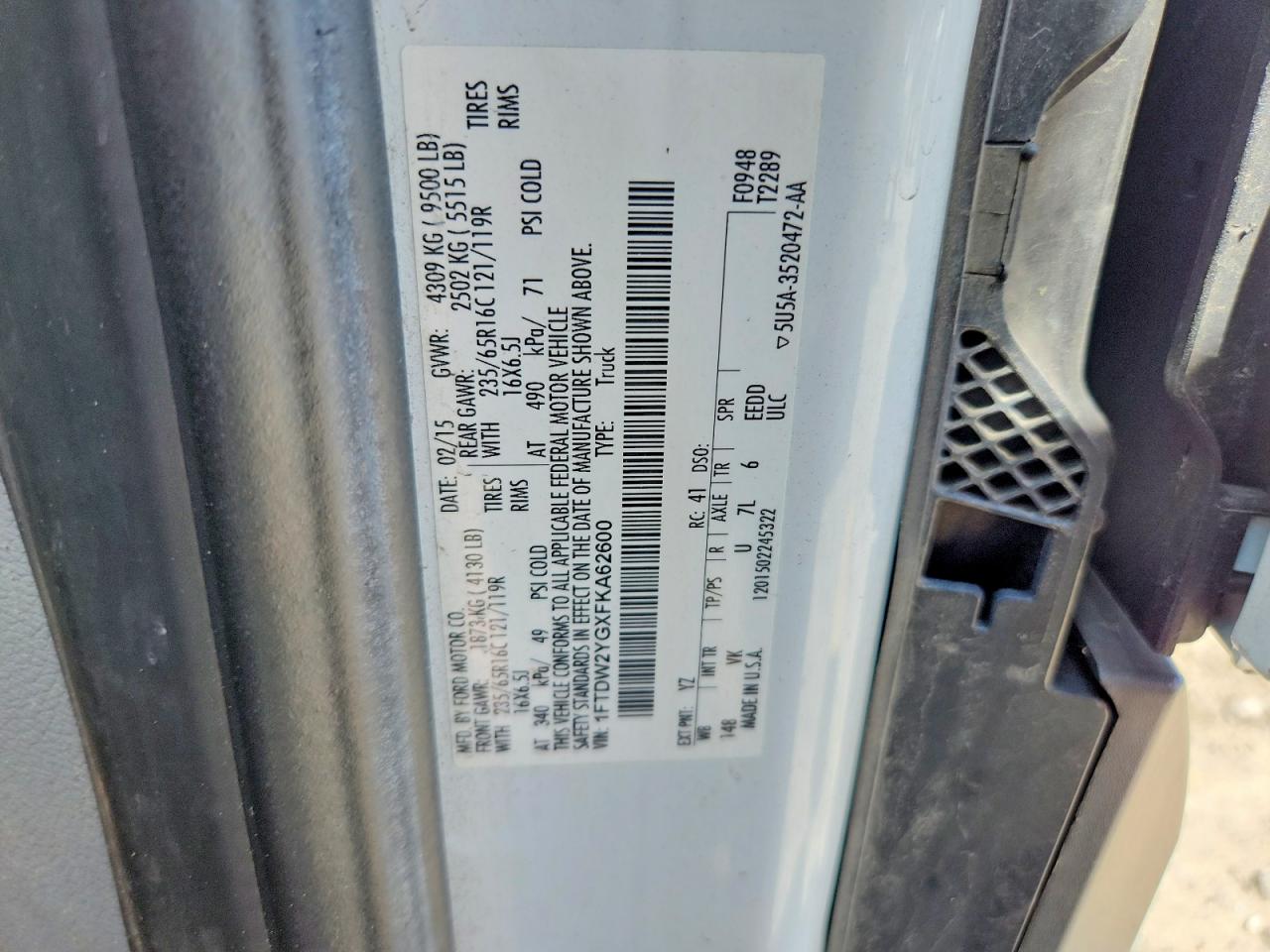 2015 FORD TRANSIT