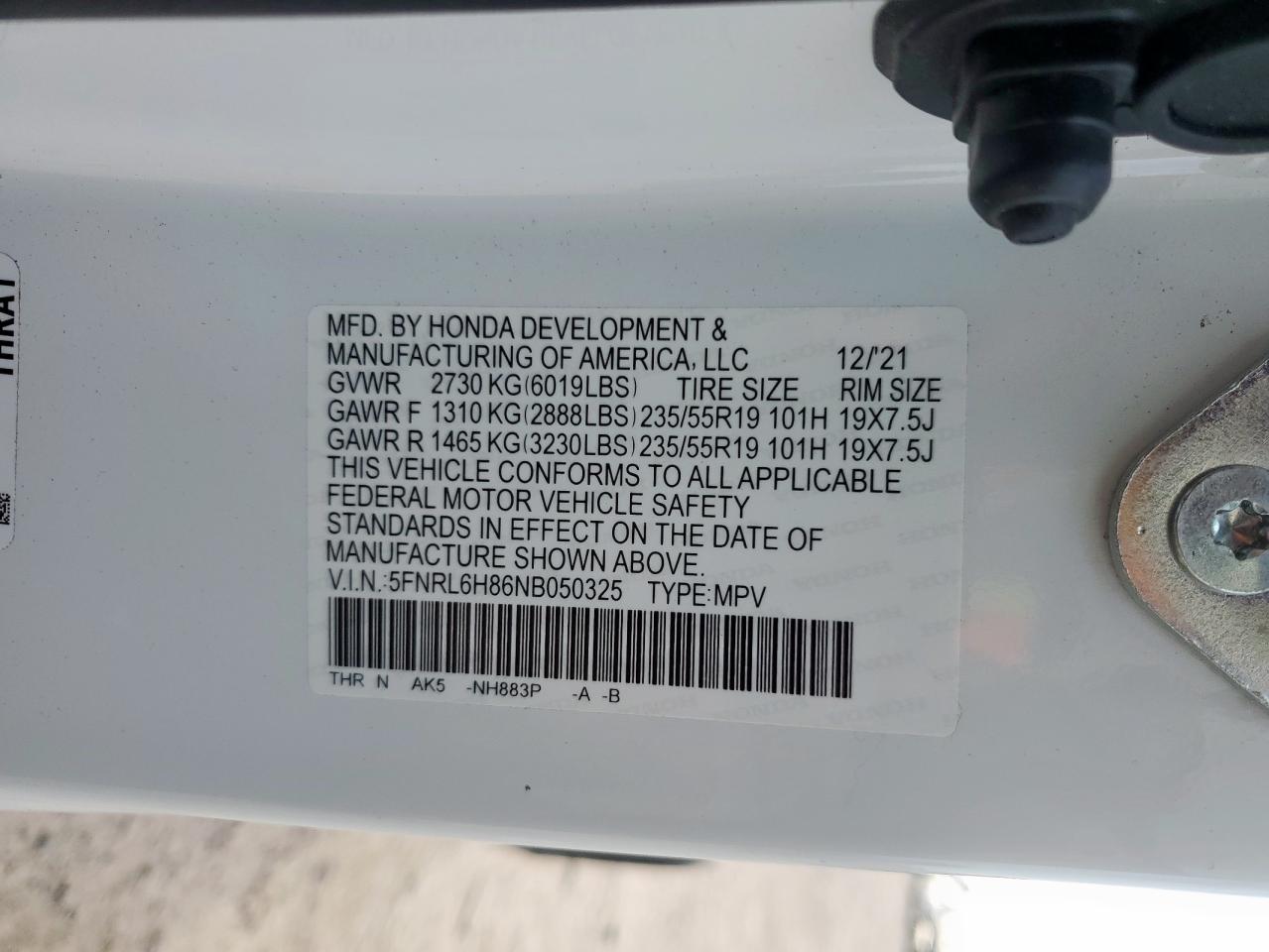 2022 HONDA ODYSSEY