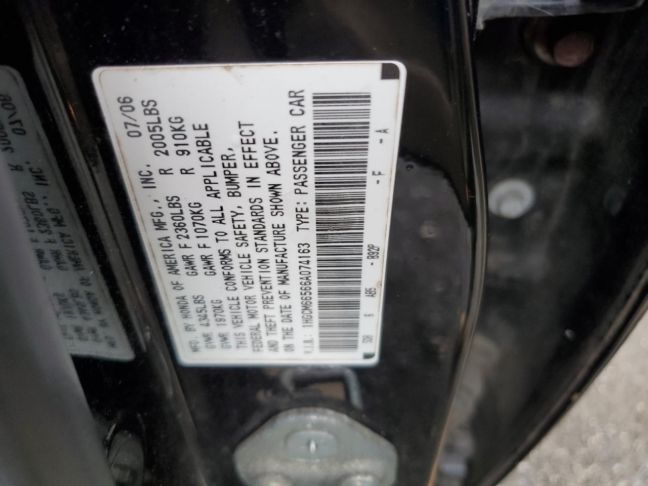 2006 HONDA ACCORD