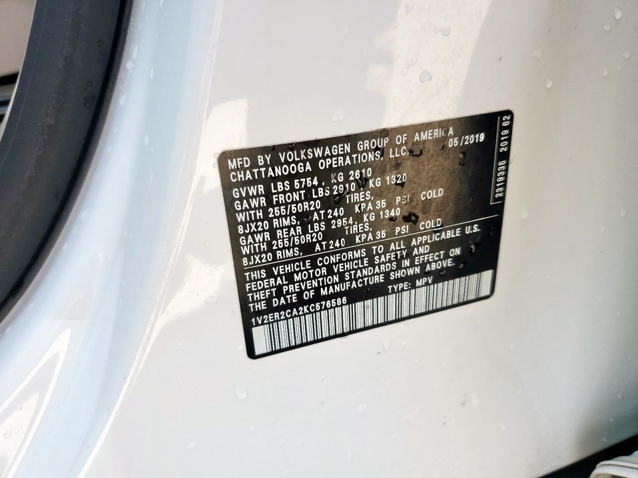 2019 VOLKSWAGEN ATLAS