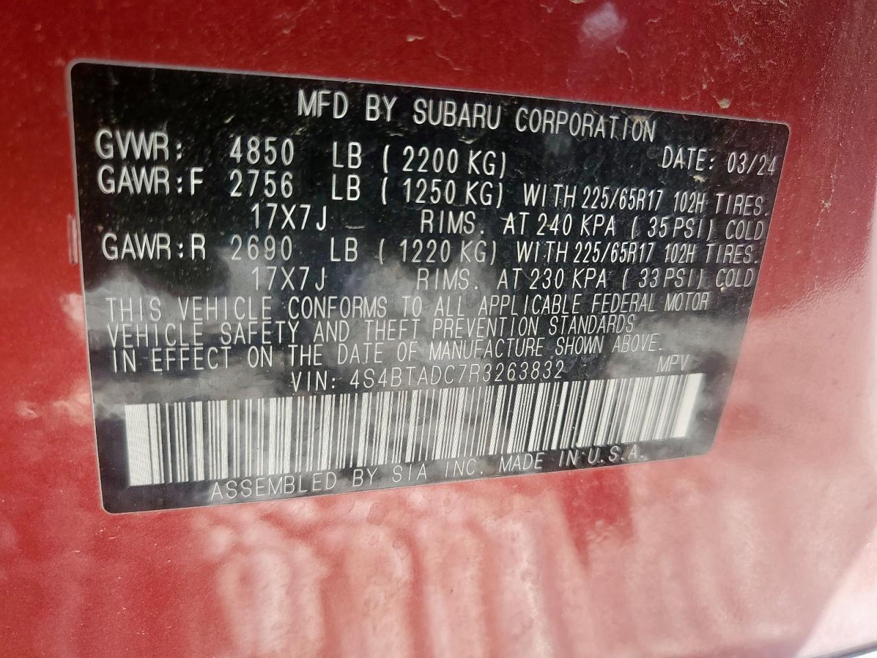 2024 SUBARU OUTBACK