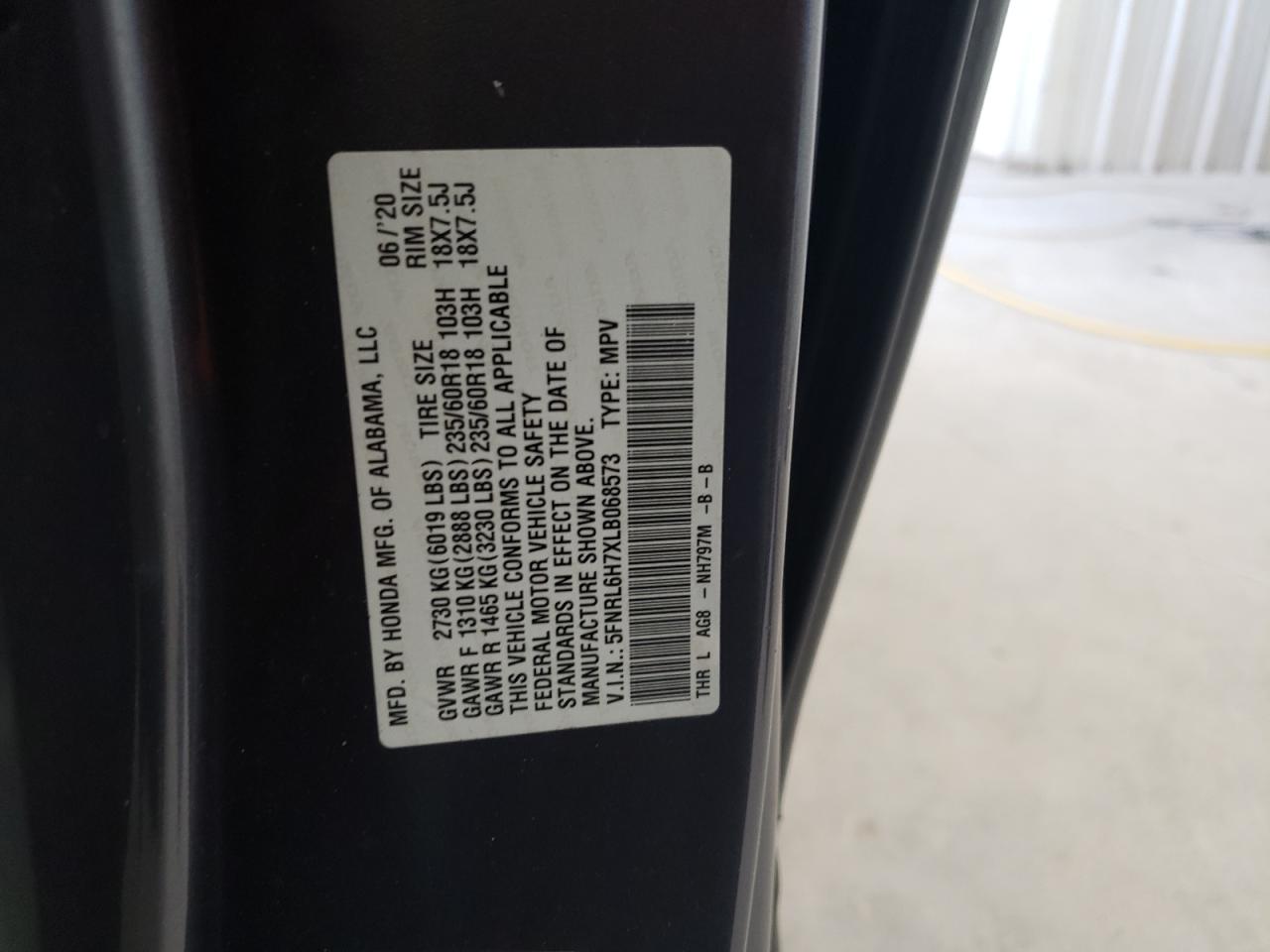 2020 HONDA ODYSSEY