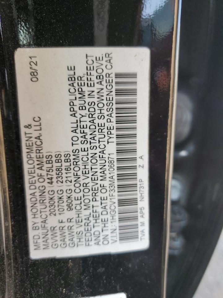 2021 HONDA ACCORD