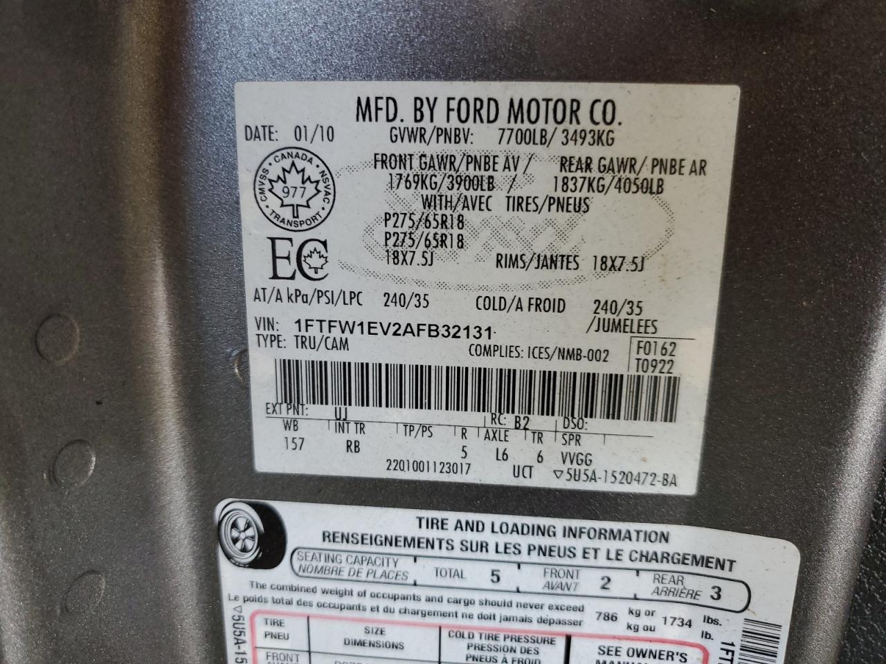 2010 FORD F-150