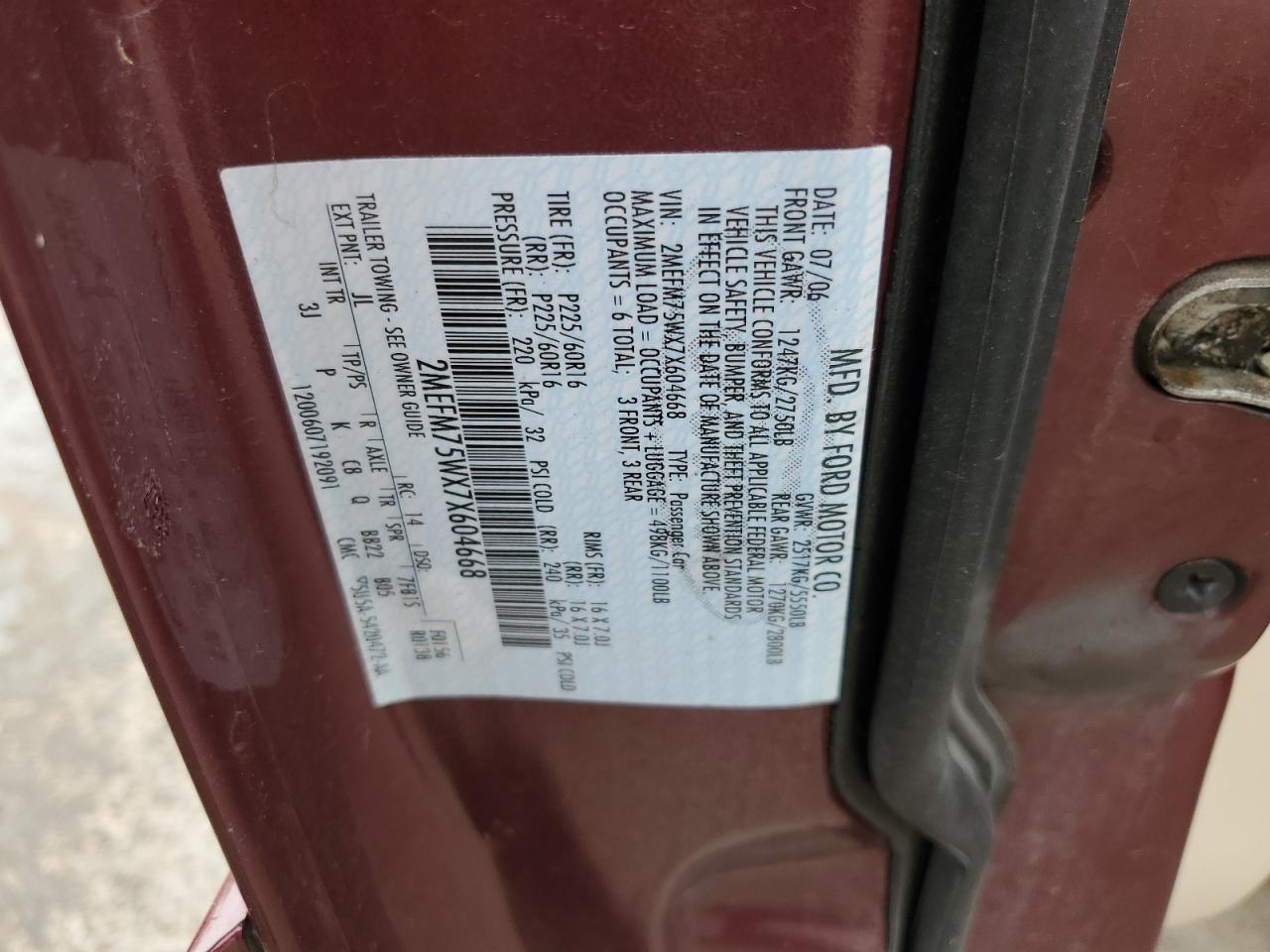 2007 MERCURY GRMARQUIS