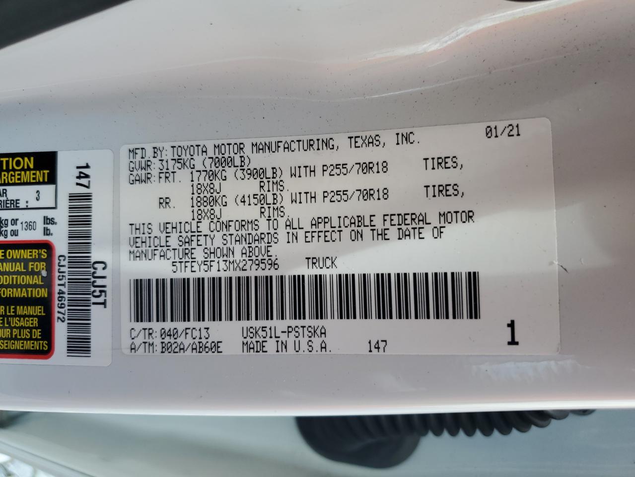 2021 TOYOTA TUNDRA