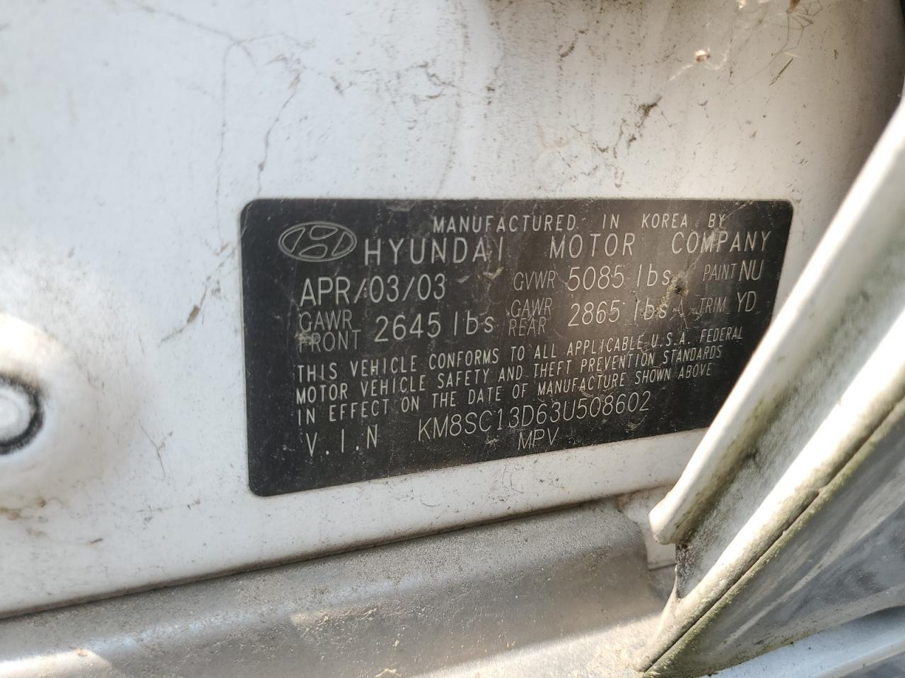 2003 HYUNDAI SANTA FE
