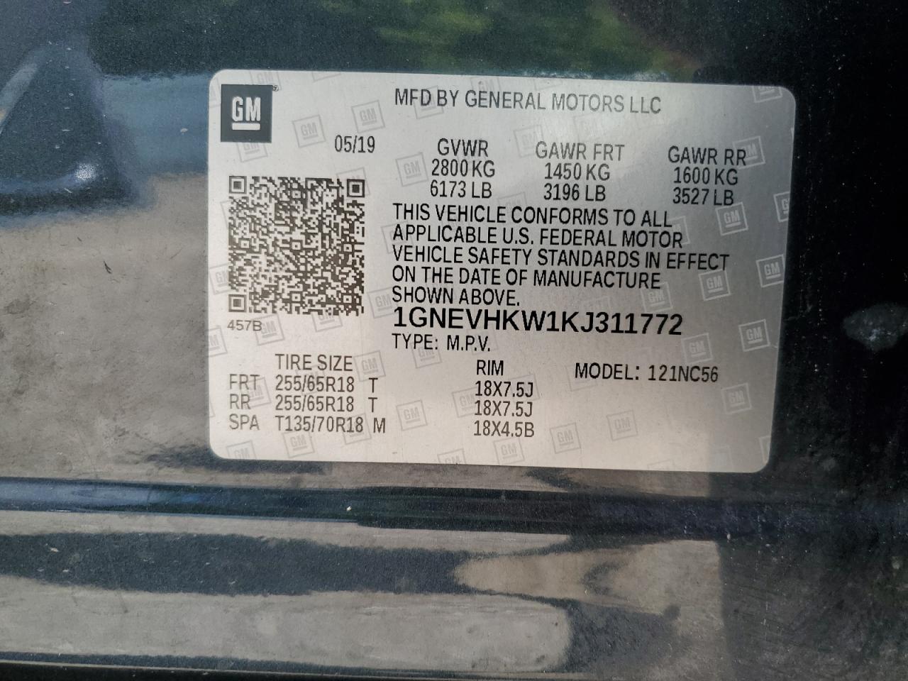 2019 CHEVROLET TRAVERSE