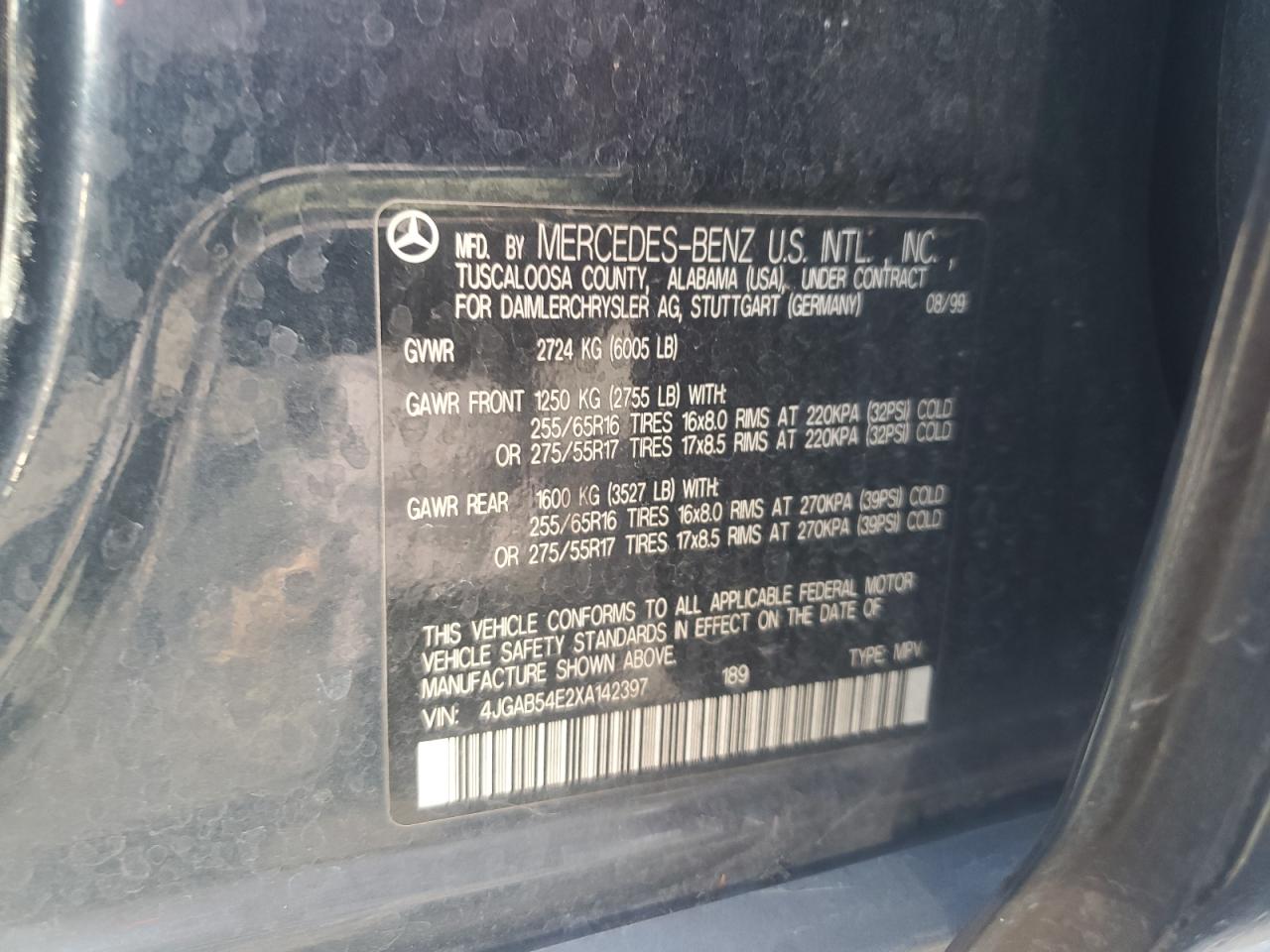 1999 MERCEDES-BENZ M-CLASS