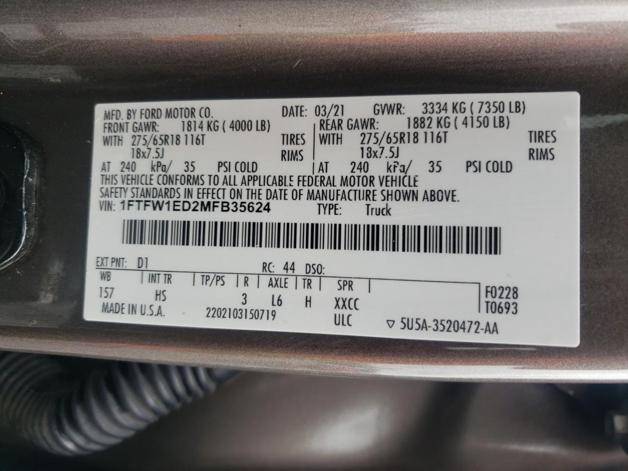 2021 FORD F-150