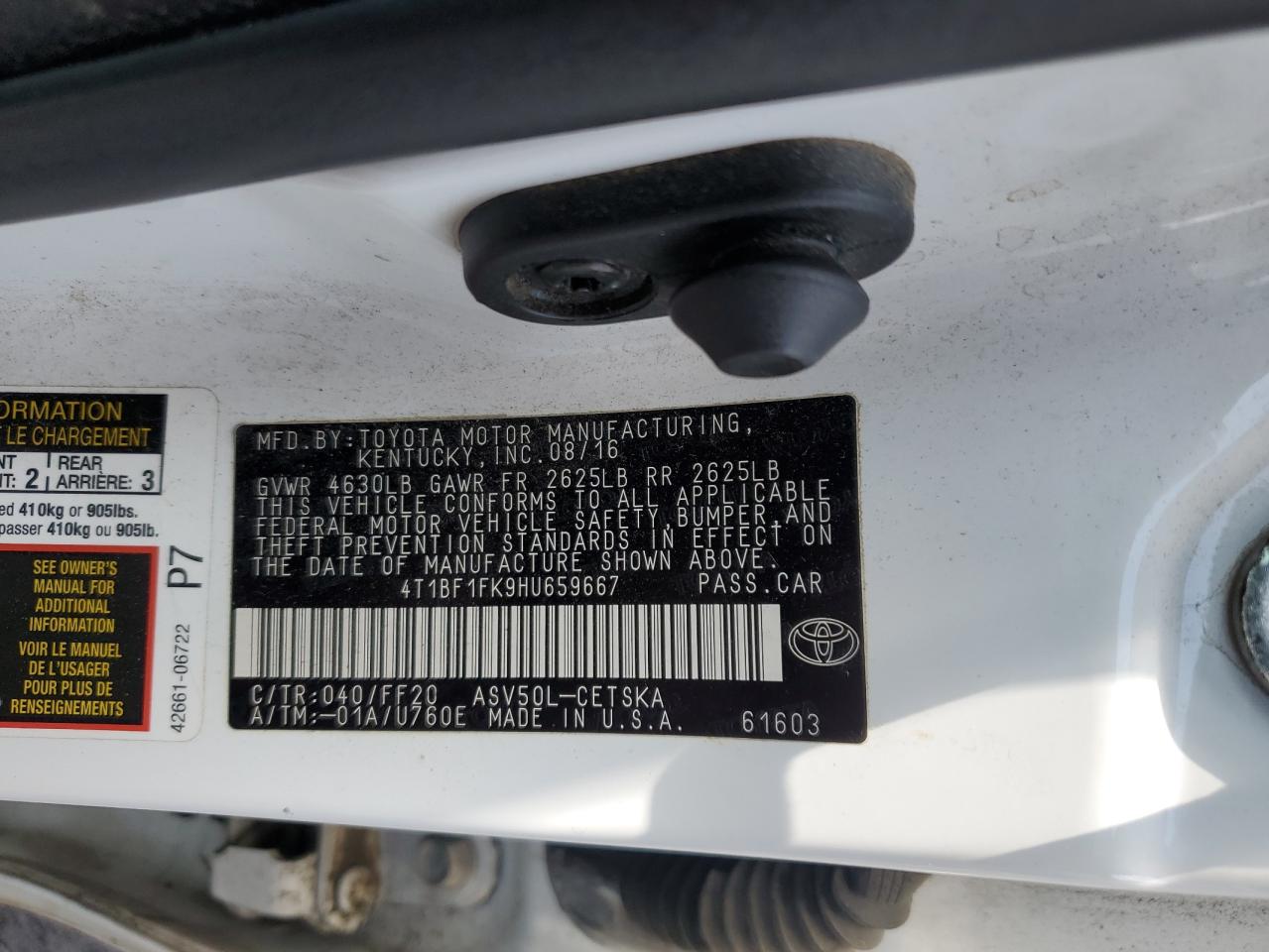 2017 TOYOTA CAMRY