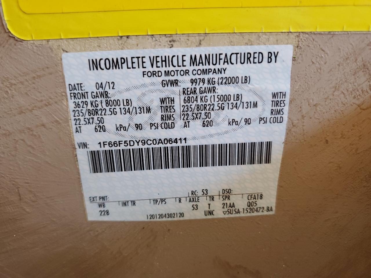 2012 FORD F530