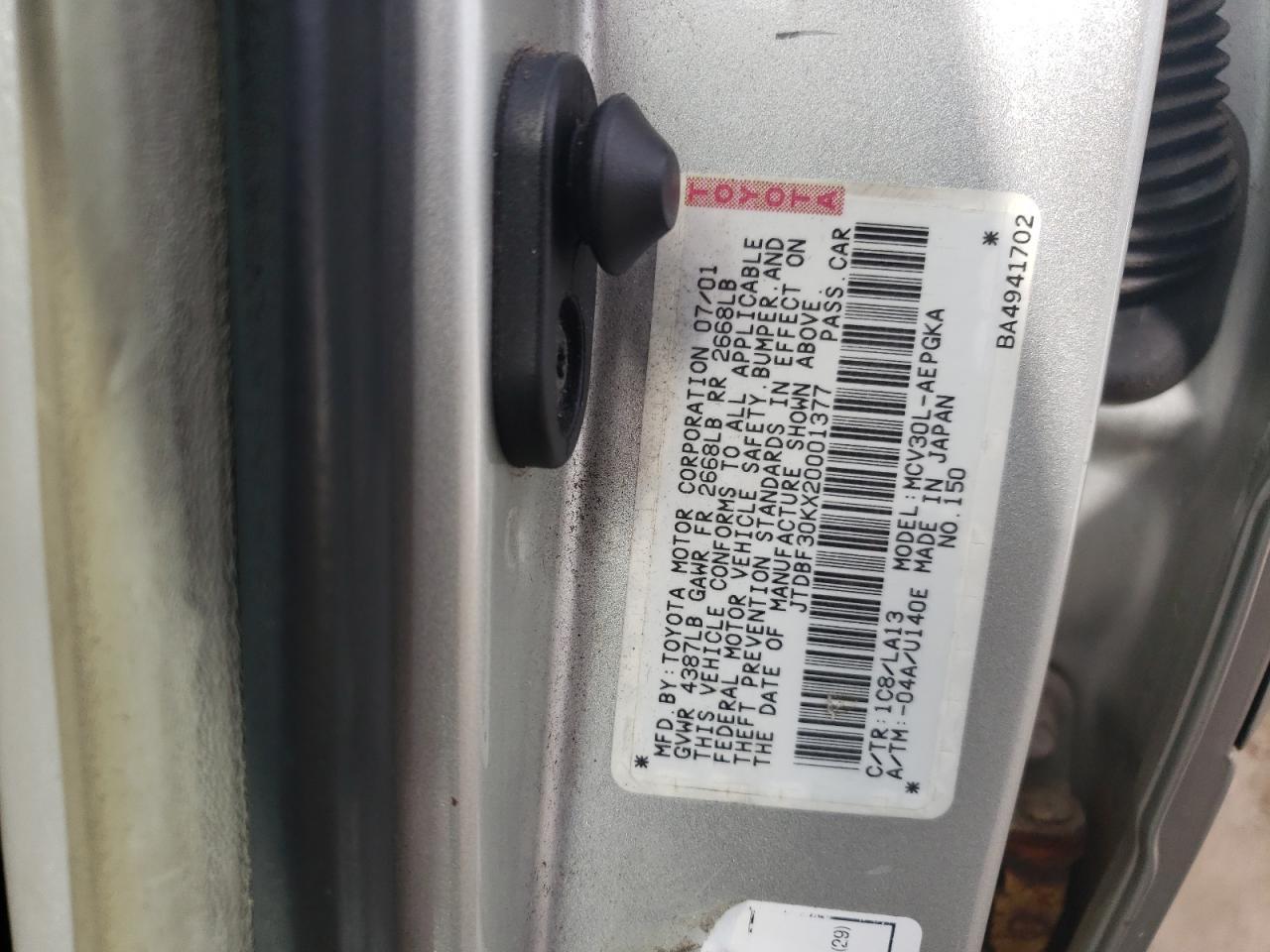 2002 TOYOTA CAMRY