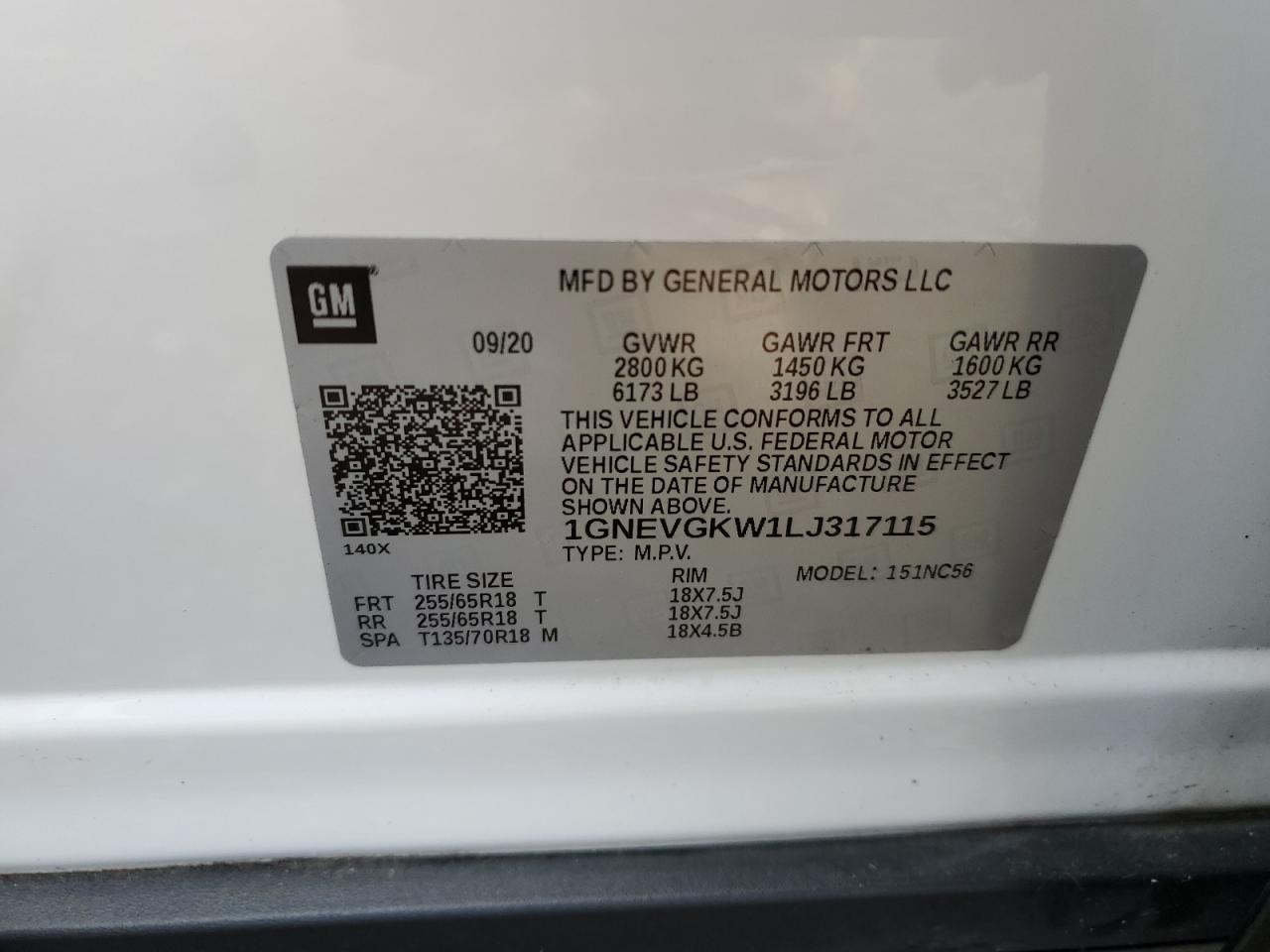 2020 CHEVROLET TRAVERSE
