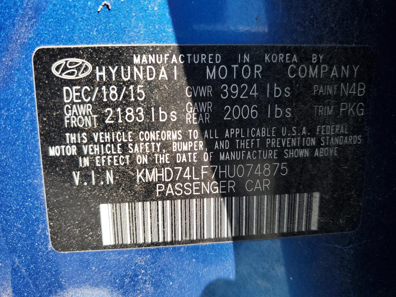 2017 HYUNDAI ELANTRA