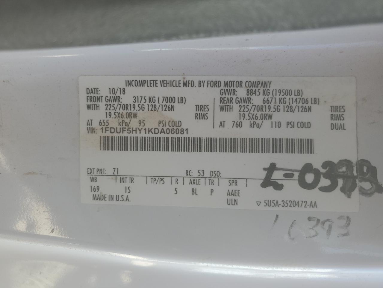 2019 FORD F550