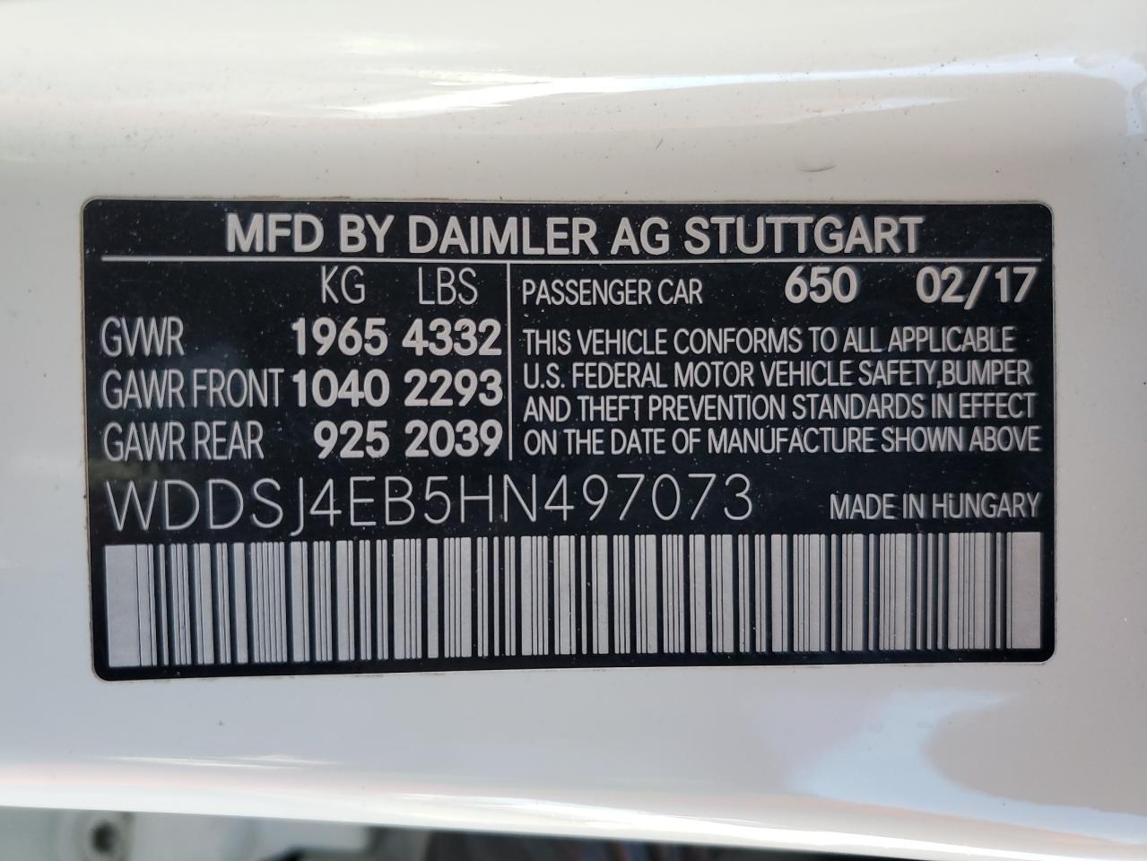 2017 MERCEDES-BENZ CLA-CLASS