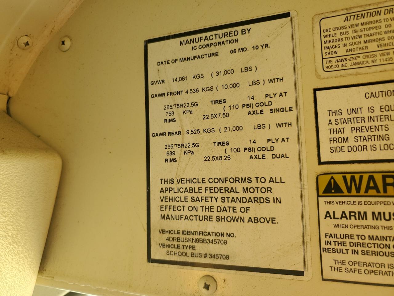 2011 IC CORPORATION CE SERIES