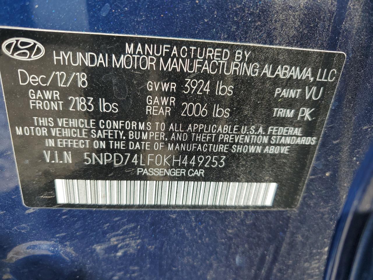 2019 HYUNDAI ELANTRA