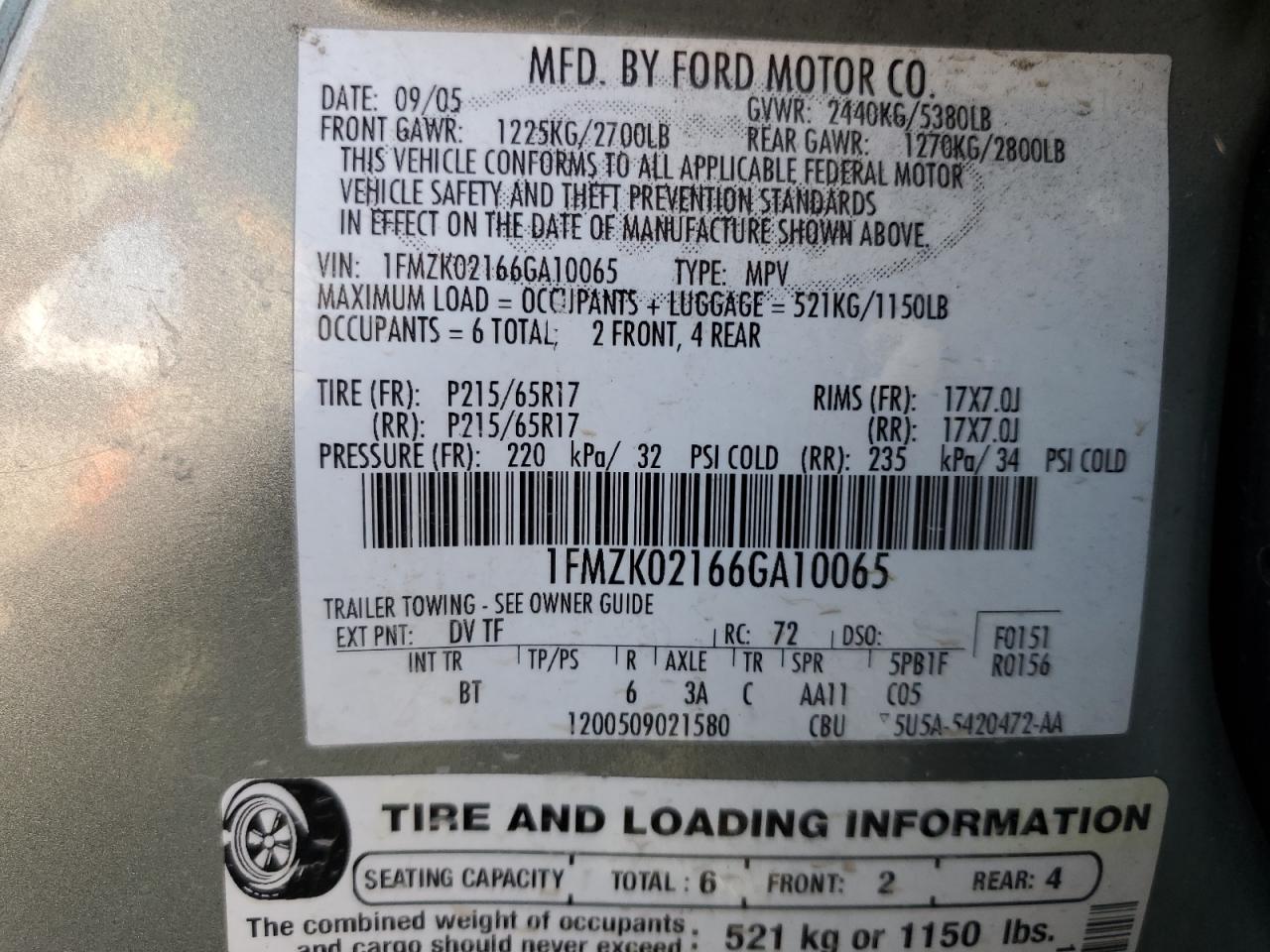 2006 FORD FREESTYLE