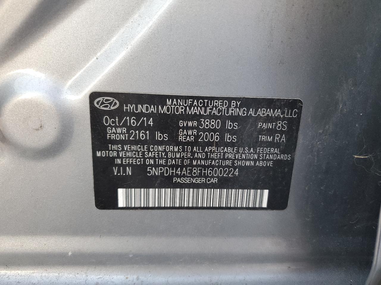 2015 HYUNDAI ELANTRA