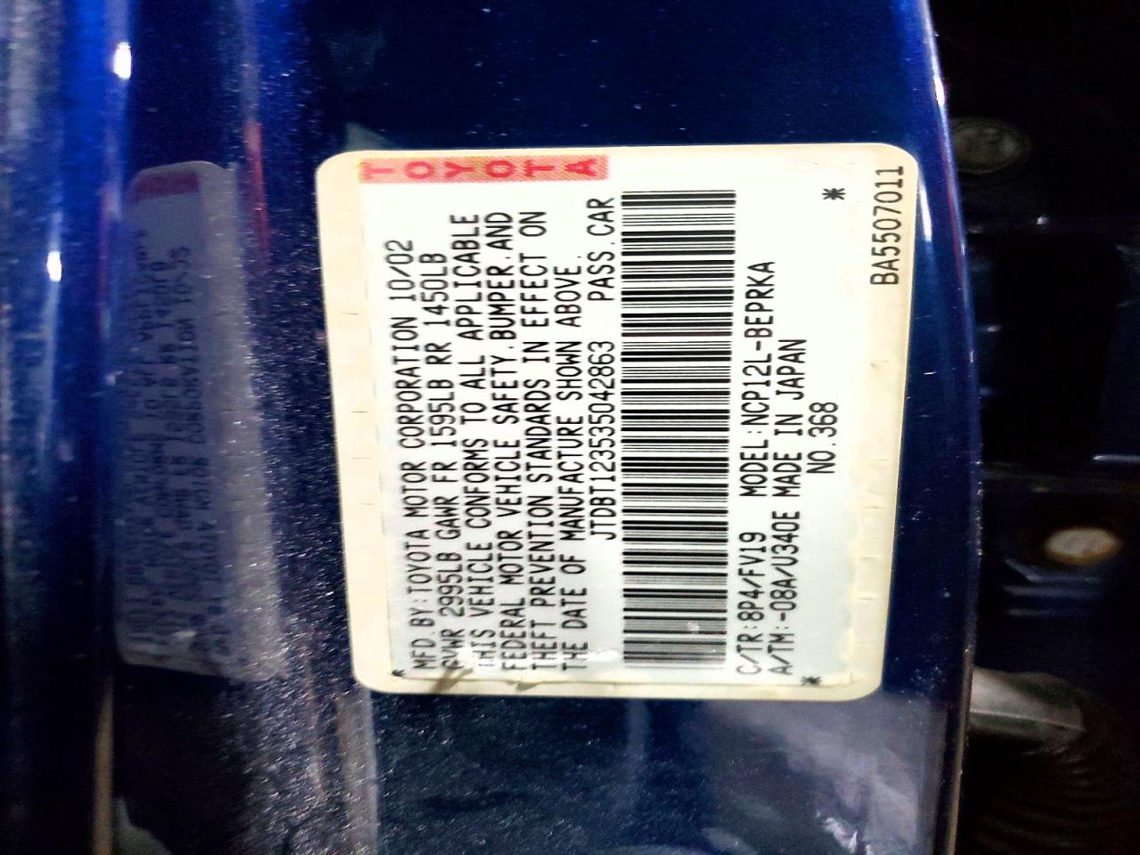 2003 TOYOTA ECHO