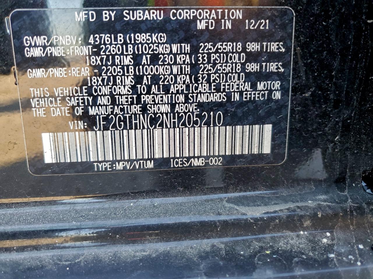 2022 SUBARU CROSSTREK