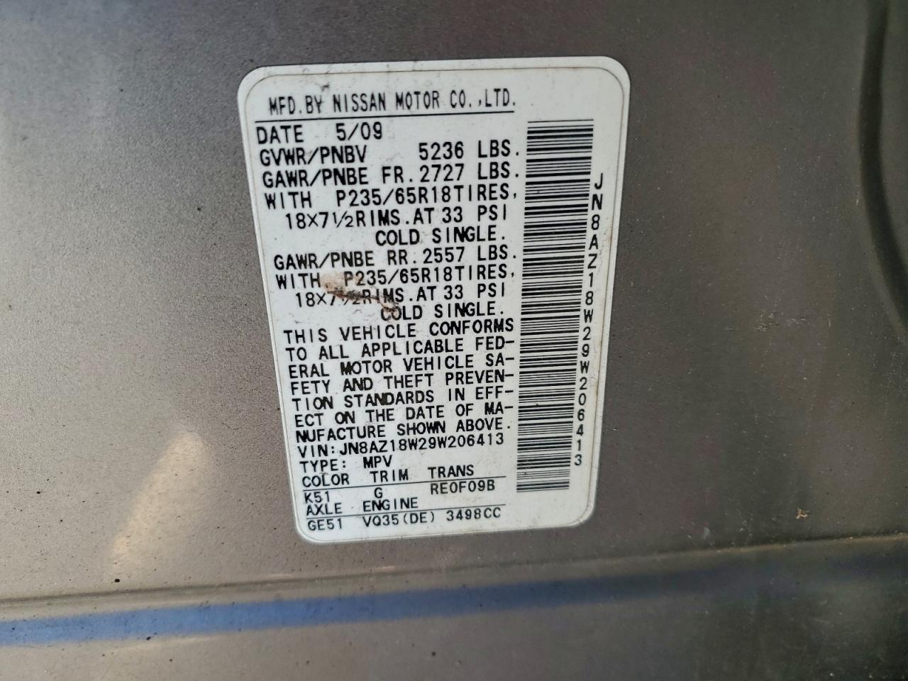 2009 NISSAN MURANO