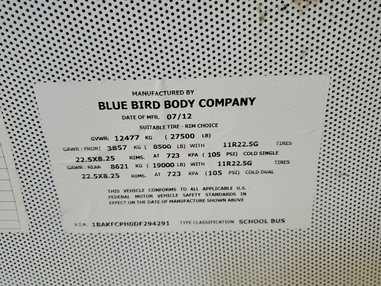 2013 BLUBIRD ALL OTHER