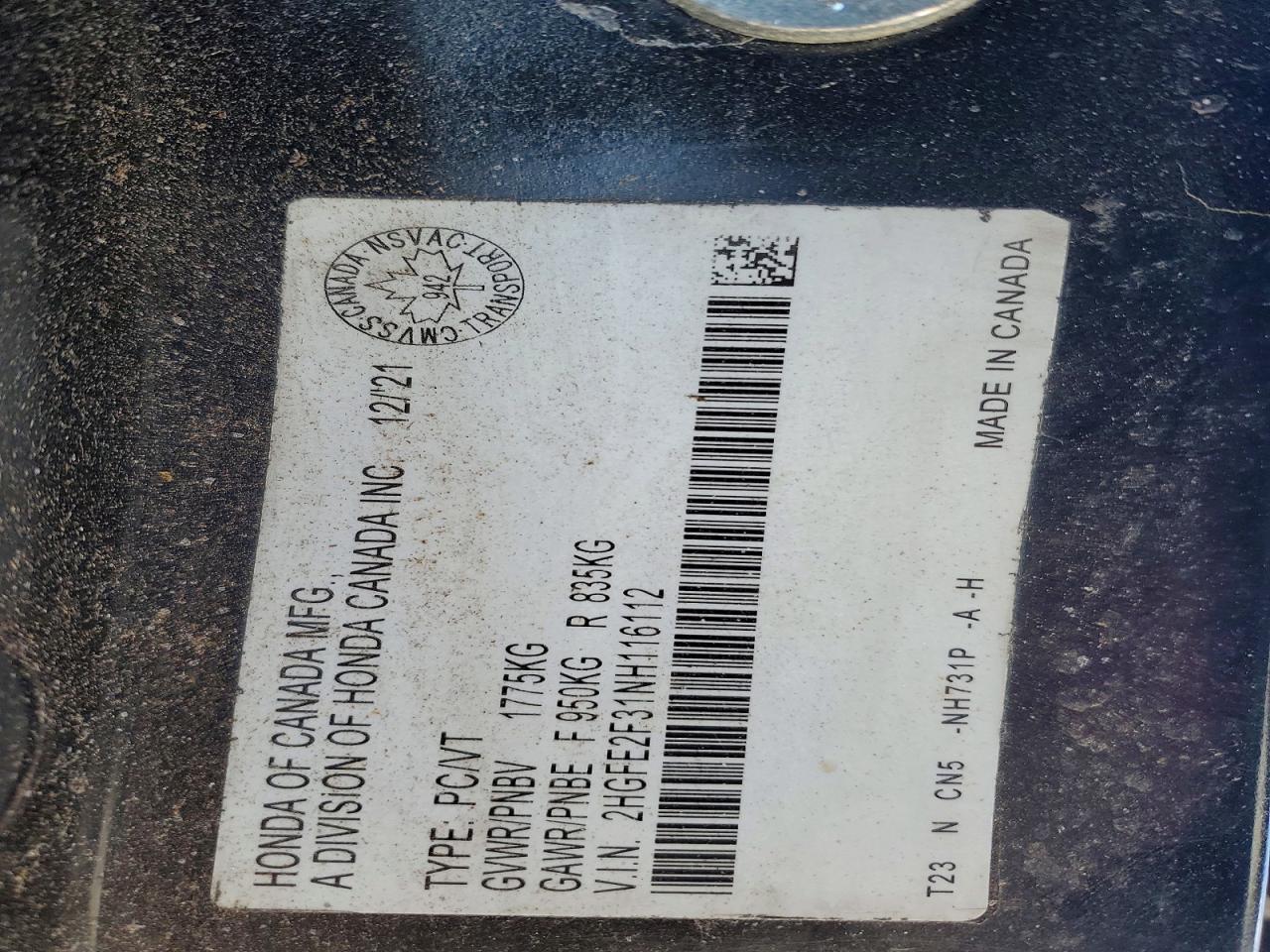 2022 HONDA CIVIC