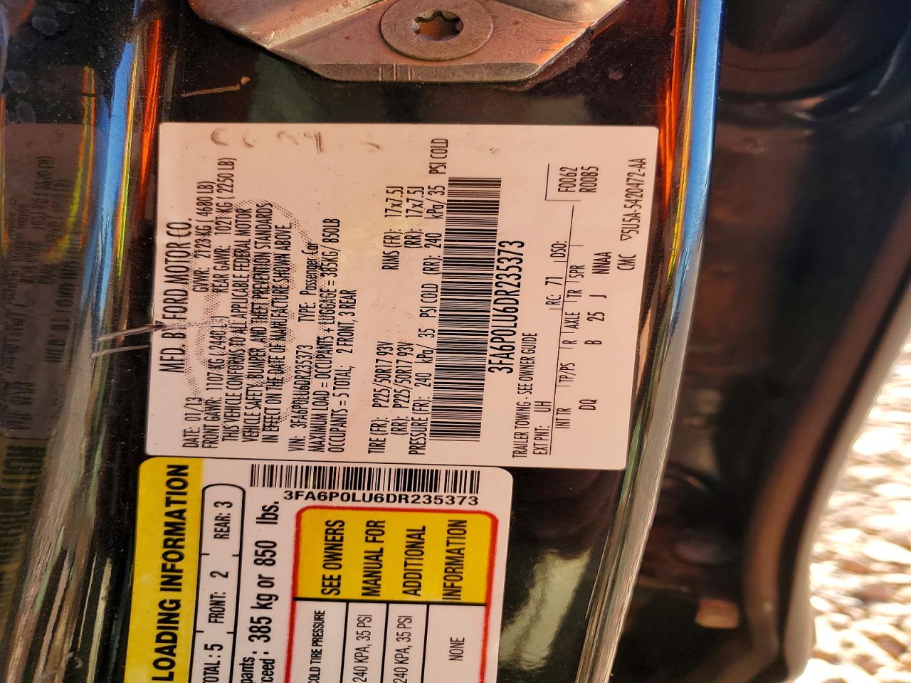 2013 FORD FUSION