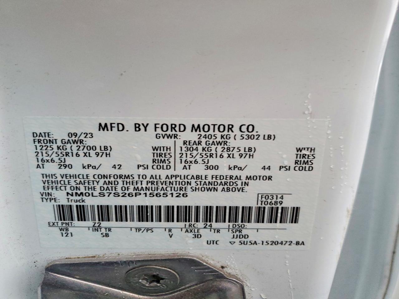 2023 FORD TRANSIT