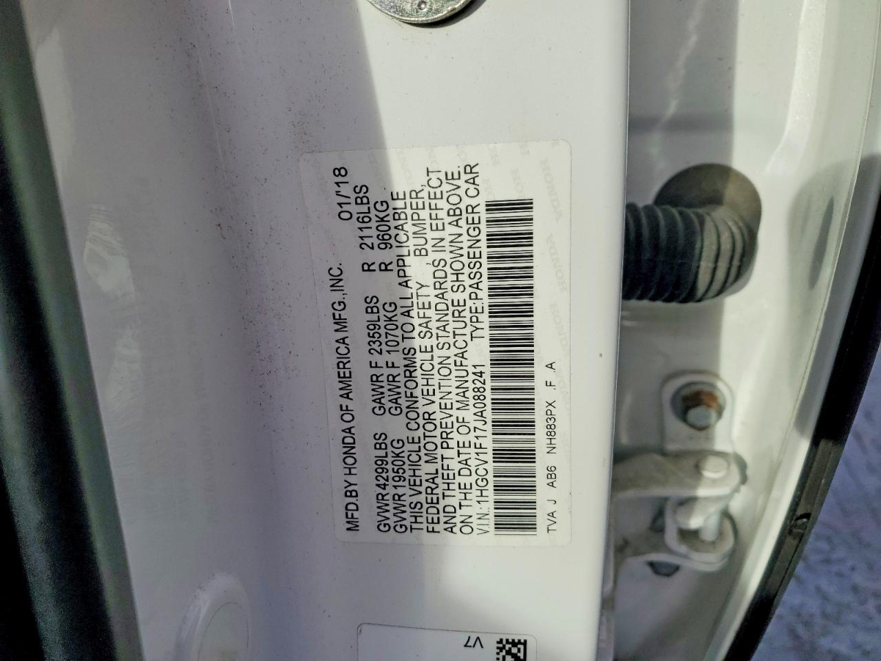 2018 HONDA ACCORD