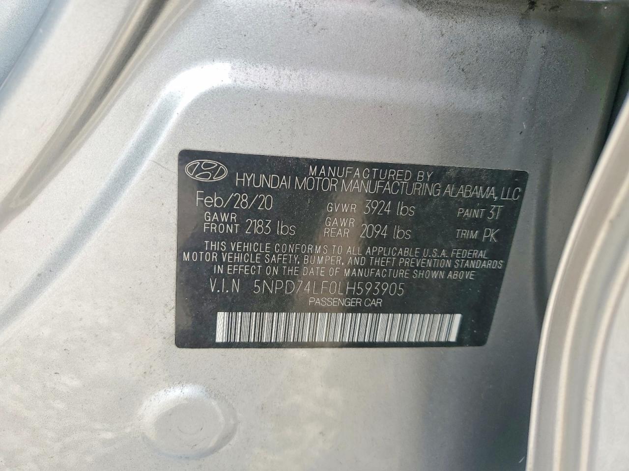 2020 HYUNDAI ELANTRA