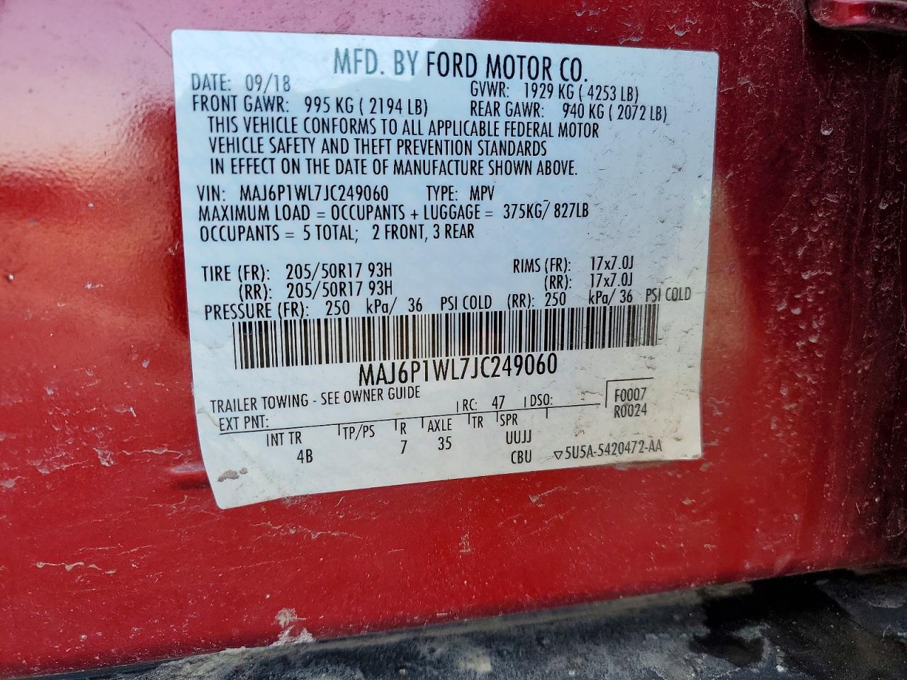 2018 FORD ECOSPORT