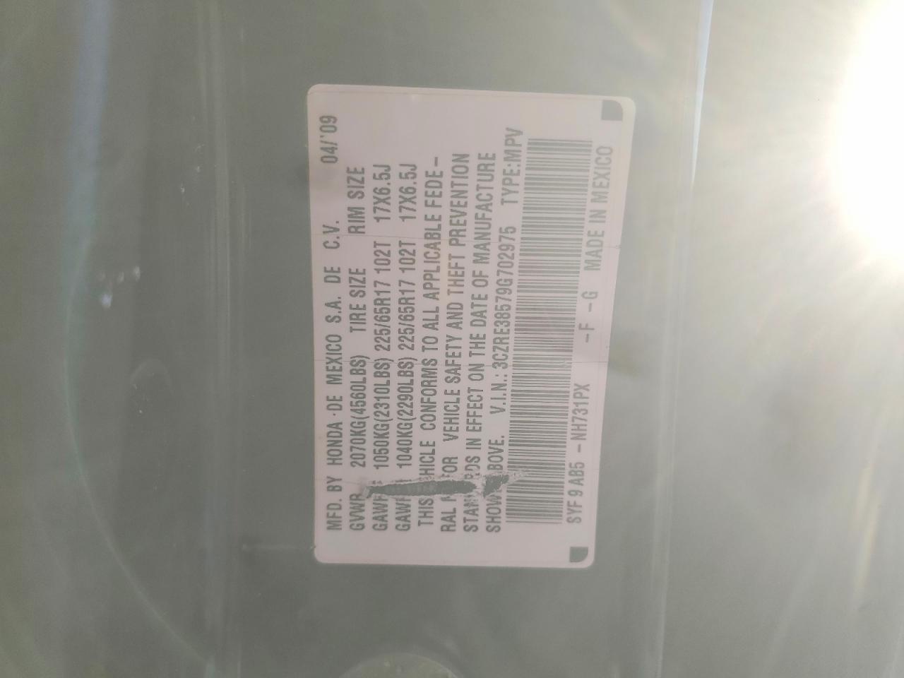 2009 HONDA CRV
