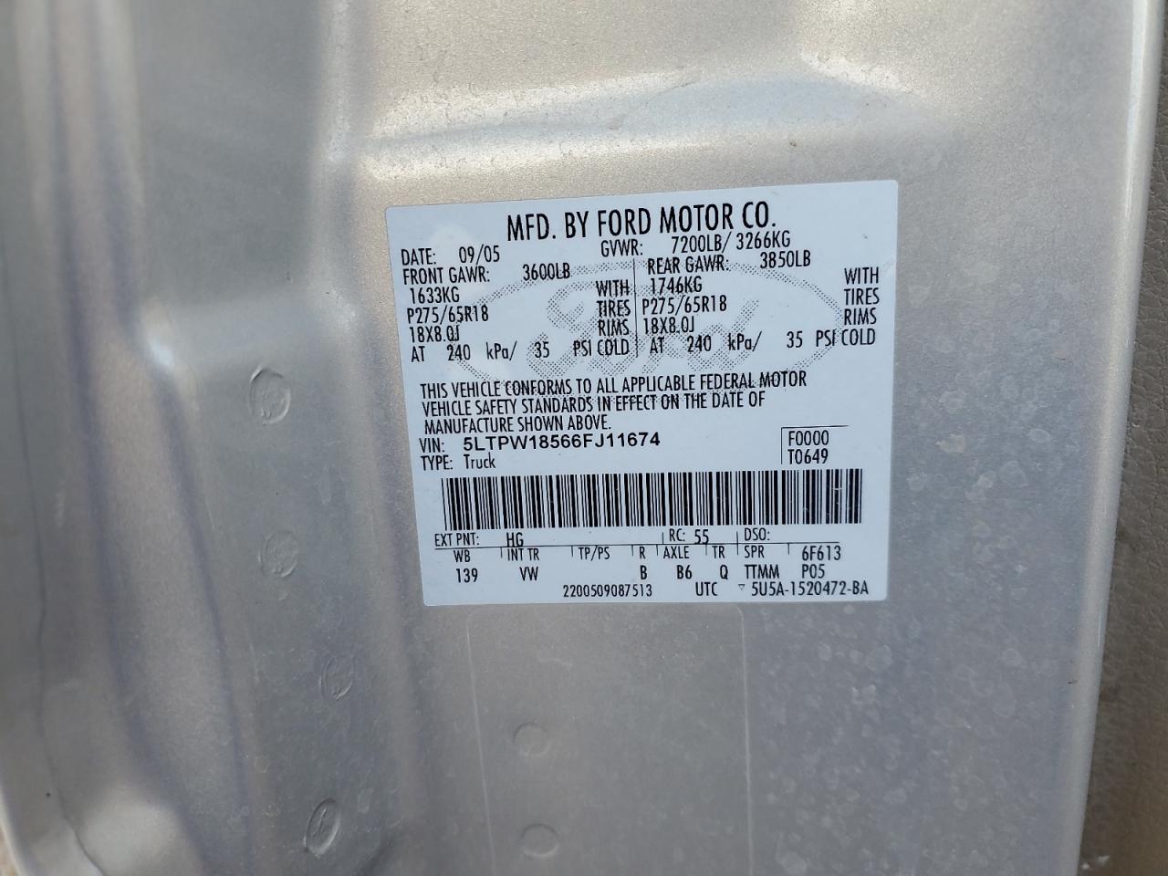 2006 LINCOLN MARK LT