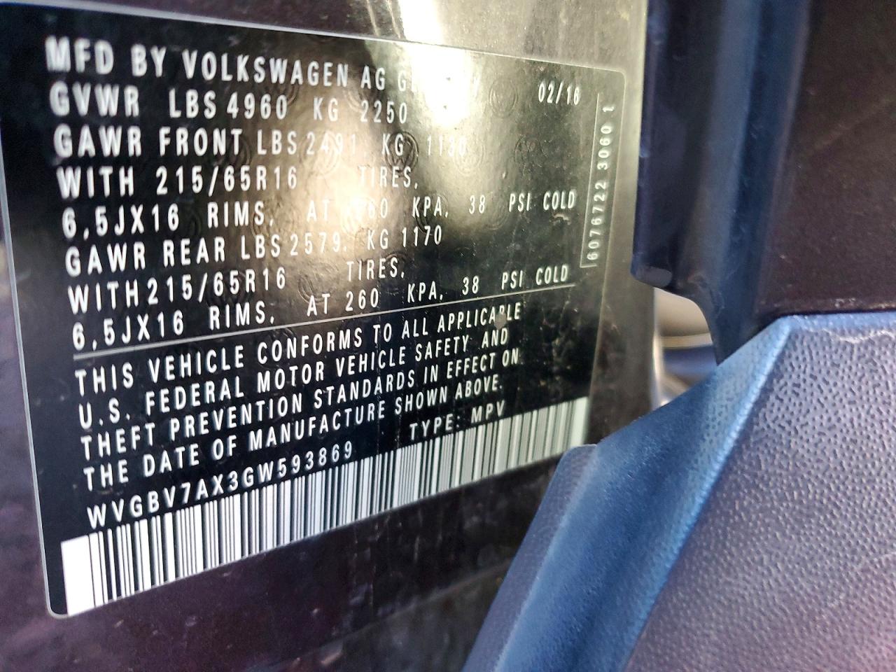 2016 VOLKSWAGEN TIGUAN