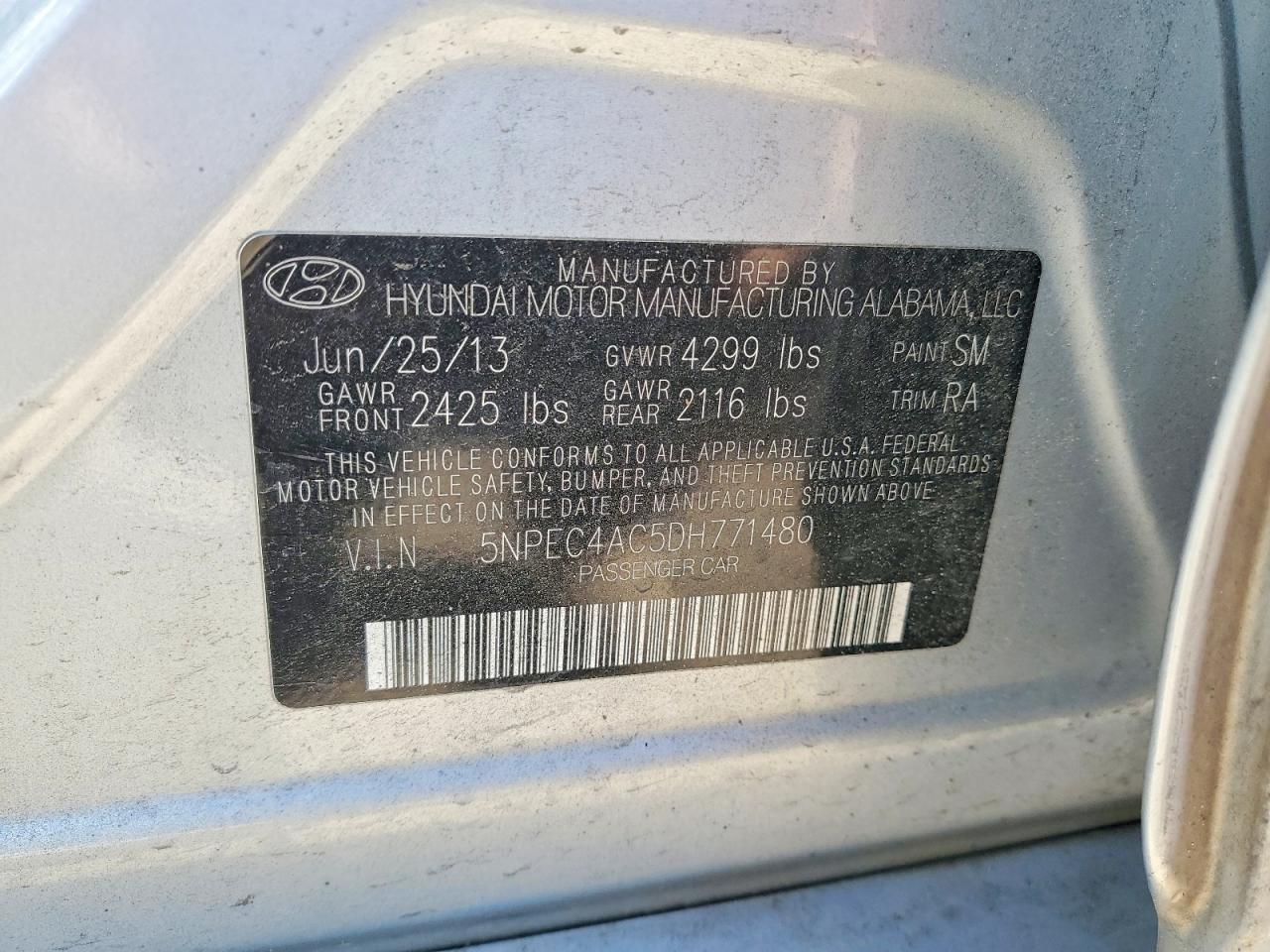 2013 HYUNDAI SONATA