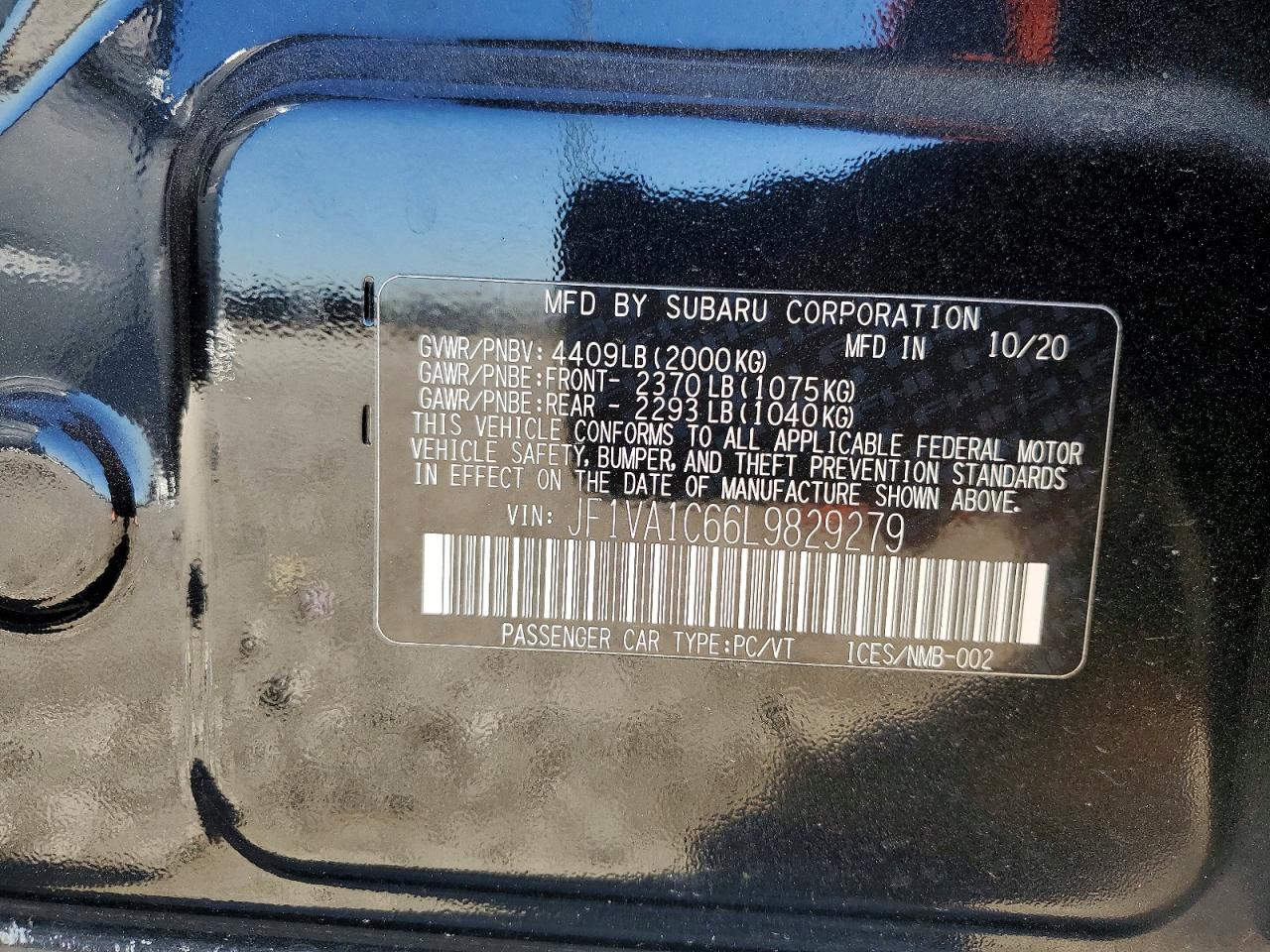 2020 SUBARU WRX