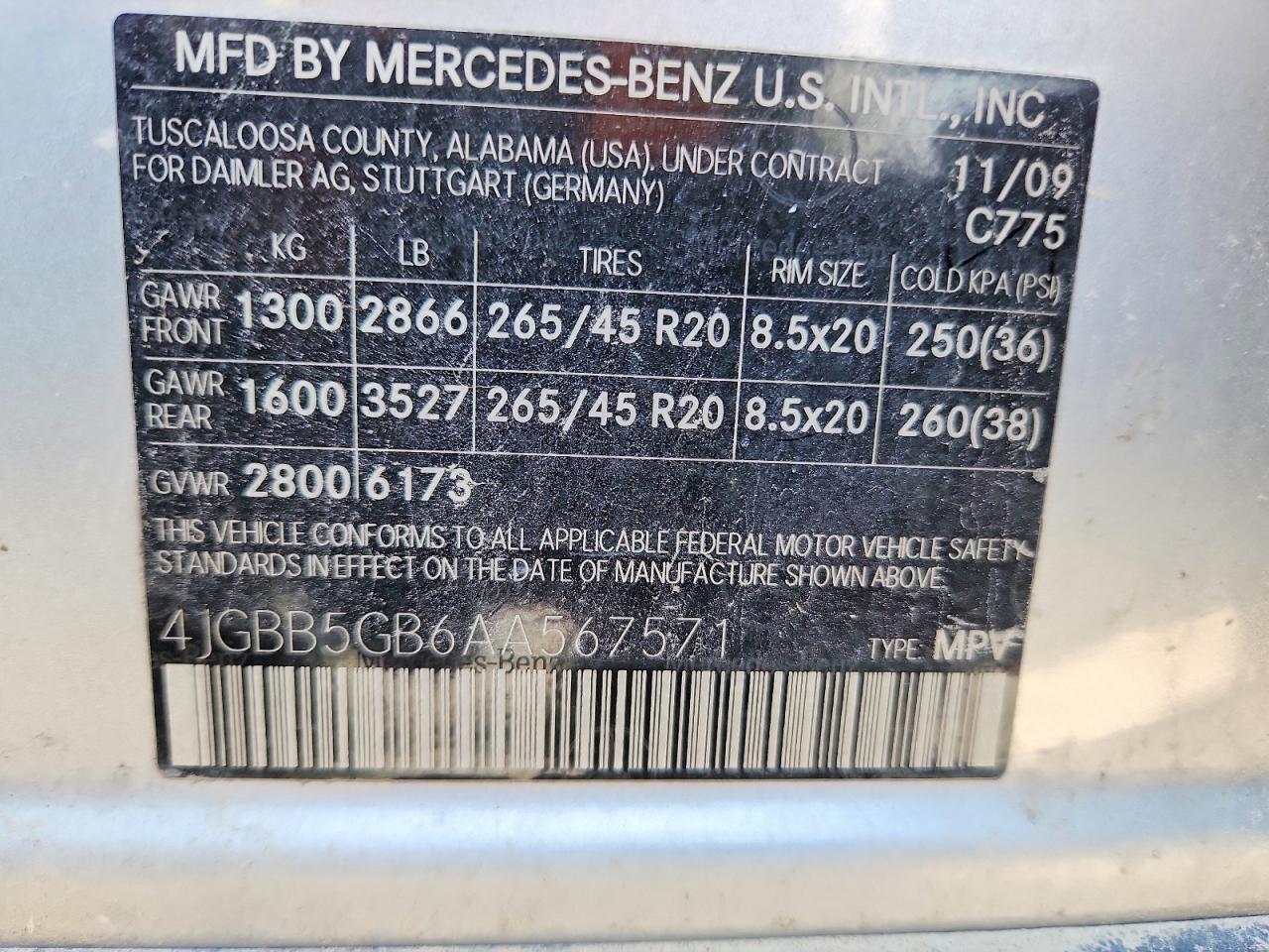 2010 MERCEDES-BENZ M-CLASS