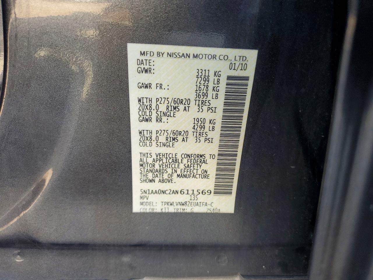 2010 NISSAN ARMADA