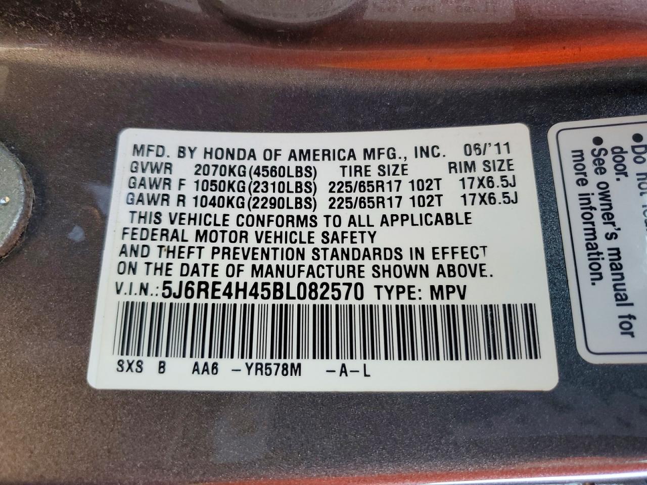 2011 HONDA CRV
