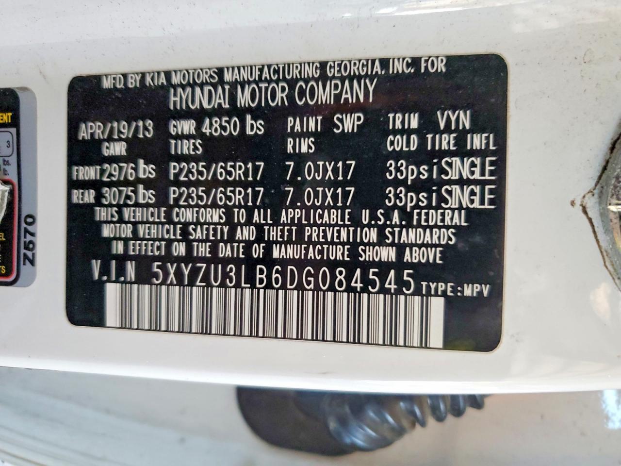 2013 HYUNDAI SANTA FE