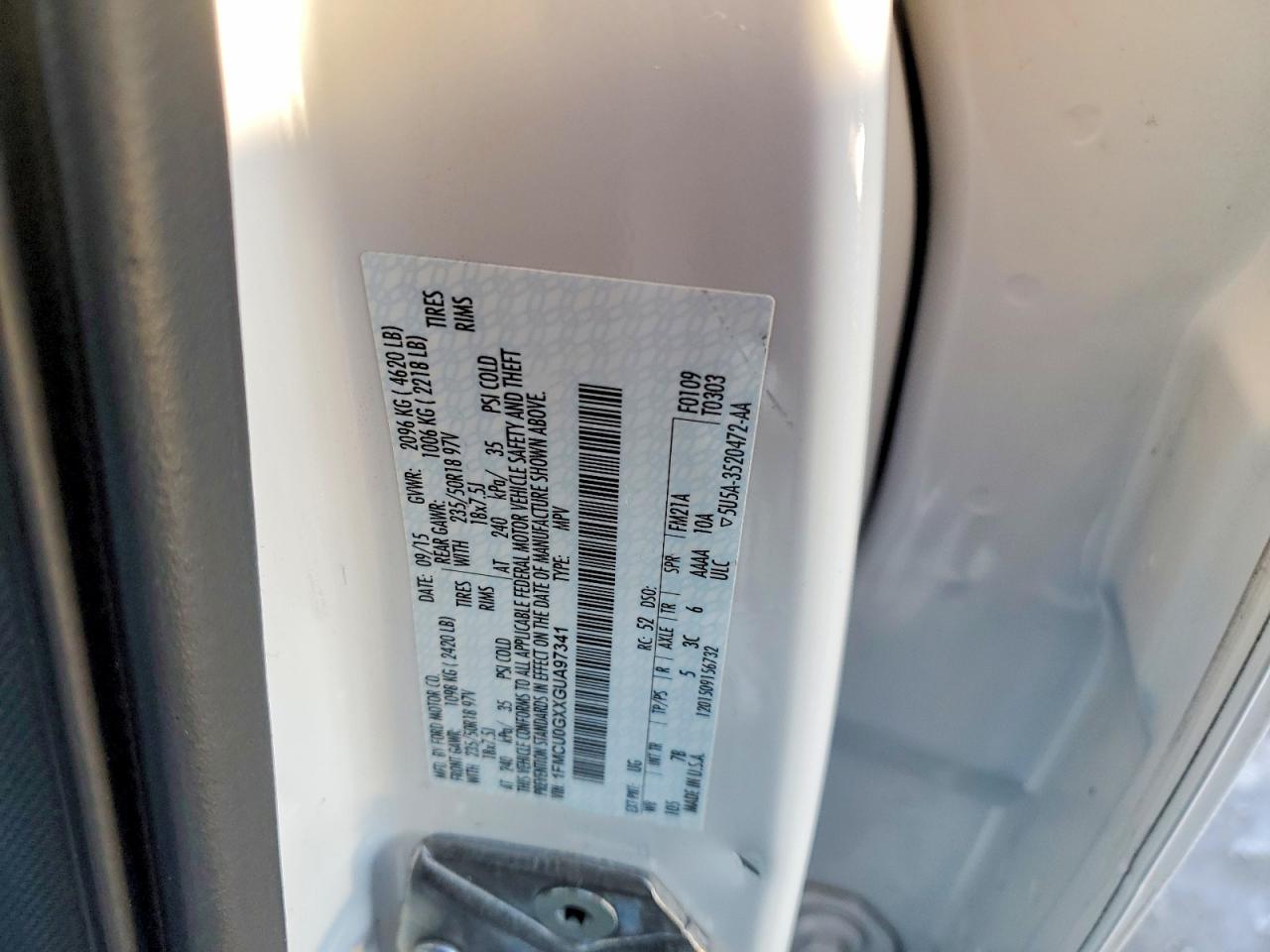 2016 FORD ESCAPE