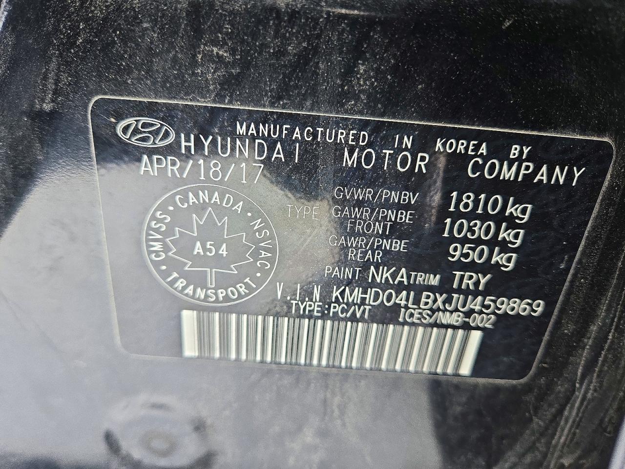 2018 HYUNDAI ELANTRA